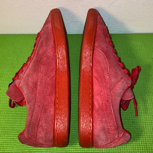Puma Suede Mens Sneaker Triple Red No 360231 05 Lace Up Low Top Sneaker Size 9.5 - Picture 6 of 10
